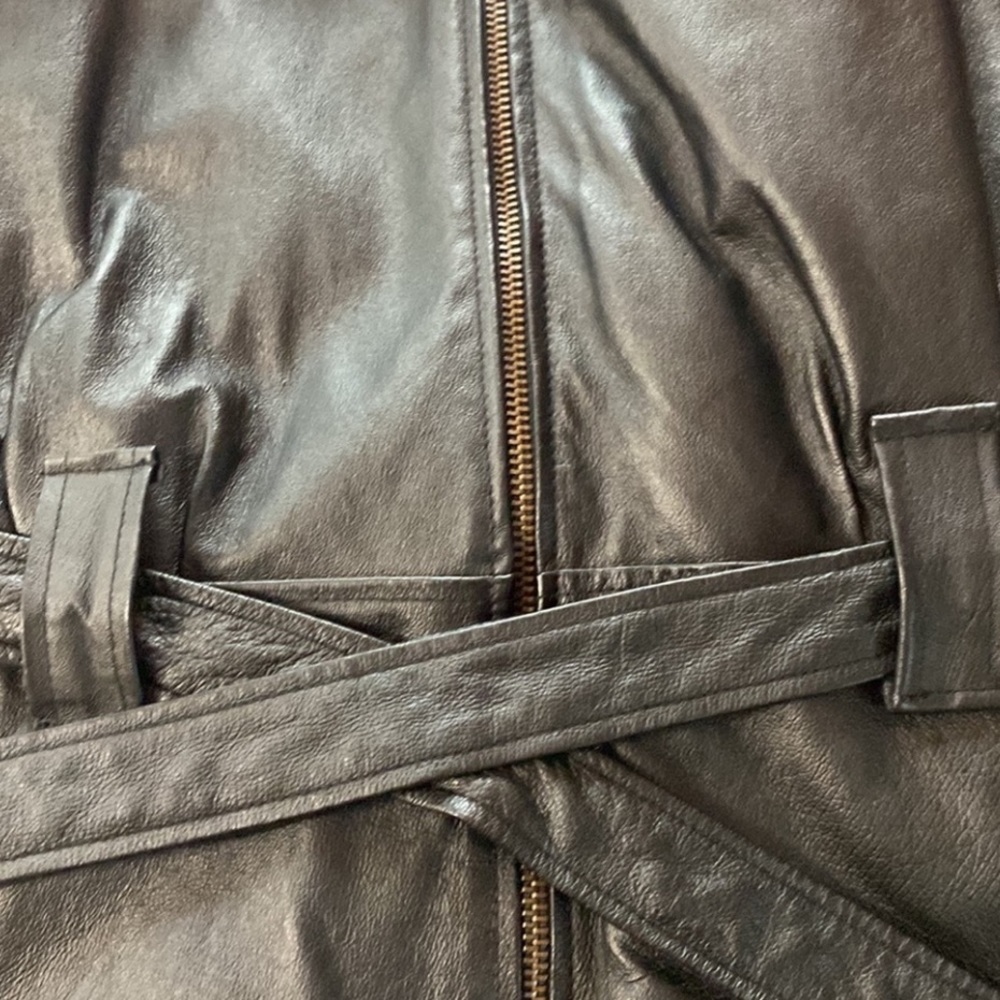 Vintage Wilda black leather & fur coat - Picture 9 of 12